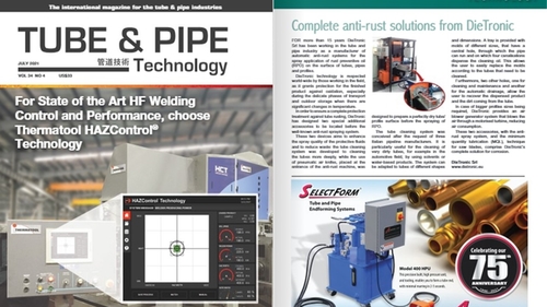 🔎📜DieTronic en la edición de julio de la revista Tube&Pipe!